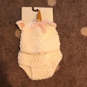 Unicorn hat and diaper cover